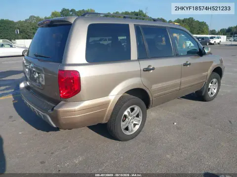 2004 Honda Pilot Ex-L VIN 2HKYF18574H521233 фото 4