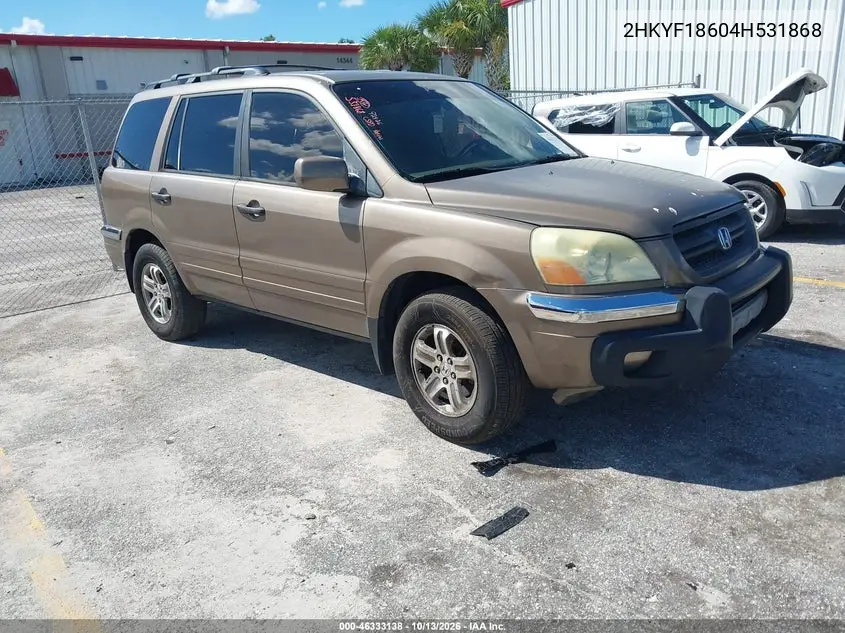 2HKYF18604H531868 — 2004 Honda Pilot, фото 2 с аукциона IAAI, Задняя часть