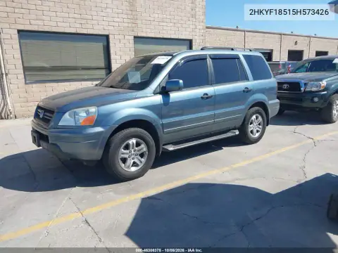 2005 Honda Pilot Ex-L VIN 2HKYF18515H573426 фото 3