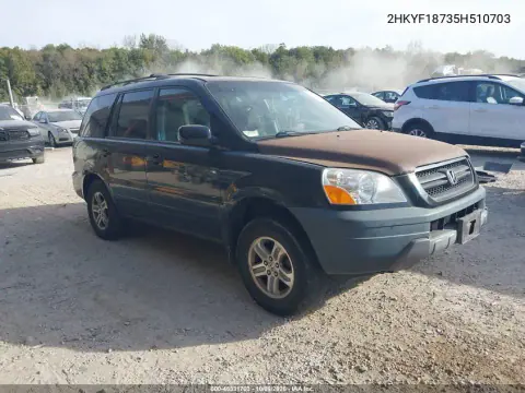 2HKYF18735H510703 — 2005 Honda Pilot, Сзади слева, фото до ремонта