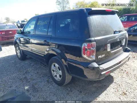 2006 Honda Pilot Lx VIN 5FNYF28106B037750 фото 4