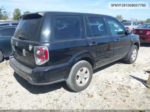 2006 Honda Pilot Lx VIN 5FNYF28106B037750 фото 5