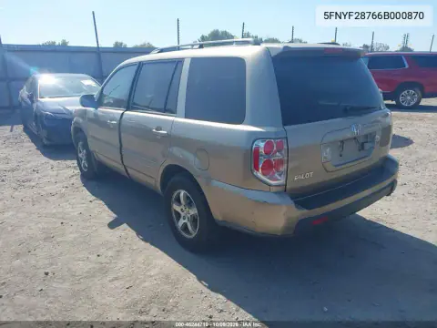 2006 Honda Pilot Ex VIN 5FNYF28766B000870 фото 4