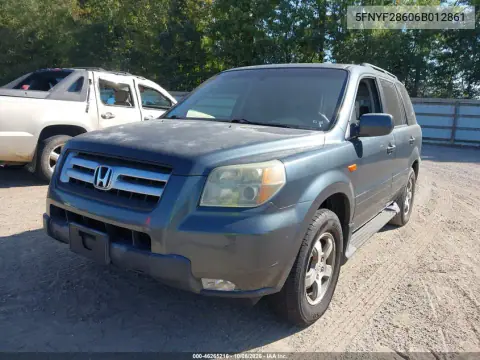 2006 Honda Pilot Ex-L VIN 5FNYF28606B012861 фото 3