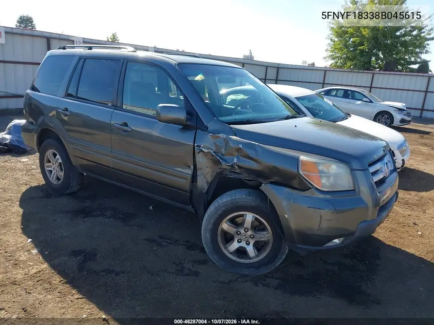 2008 Honda Pilot Se VIN 5FNYF18338B045615 фото 2