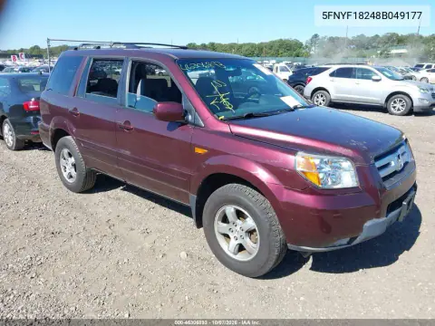 5FNYF18248B049177 — 2008 Honda Pilot, Передняя часть, фото до ремонта