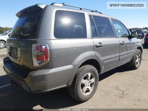 2008 Honda Pilot Se VIN 5FNYF18398B022520 фото 5
