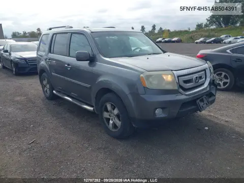 2010 Honda Pilot Exl VIN 5FNYF4H51AB504391 фото 2