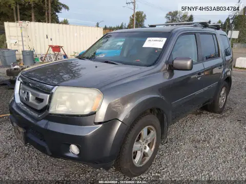 2010 Honda Pilot Ex-L VIN 5FNYF4H53AB034784 фото 3