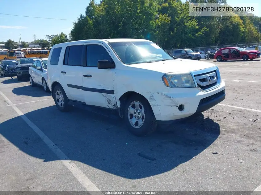 5FNYF3H27BB020128 — 2011 Honda Pilot, фото 2 с аукциона IAAI, Боковая часть