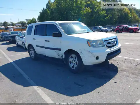 5FNYF3H27BB020128 — 2011 Honda Pilot, Правая сторона, фото до ремонта