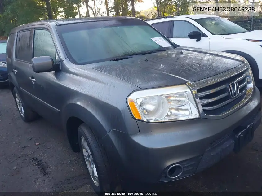 2012 Honda Pilot Ex-L VIN 5FNYF4H53CB049238 фото 2