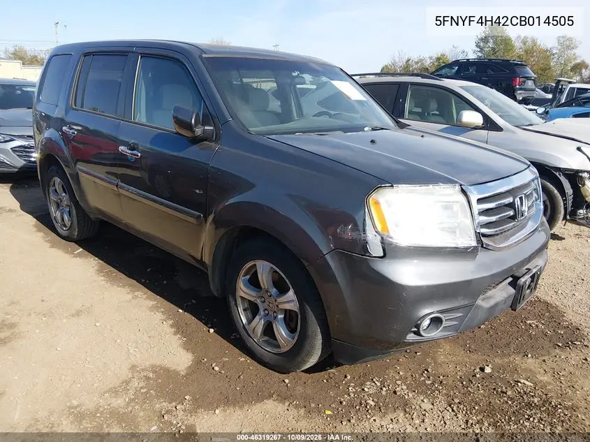 2012 Honda Pilot Ex VIN 5FNYF4H42CB014505 фото 2