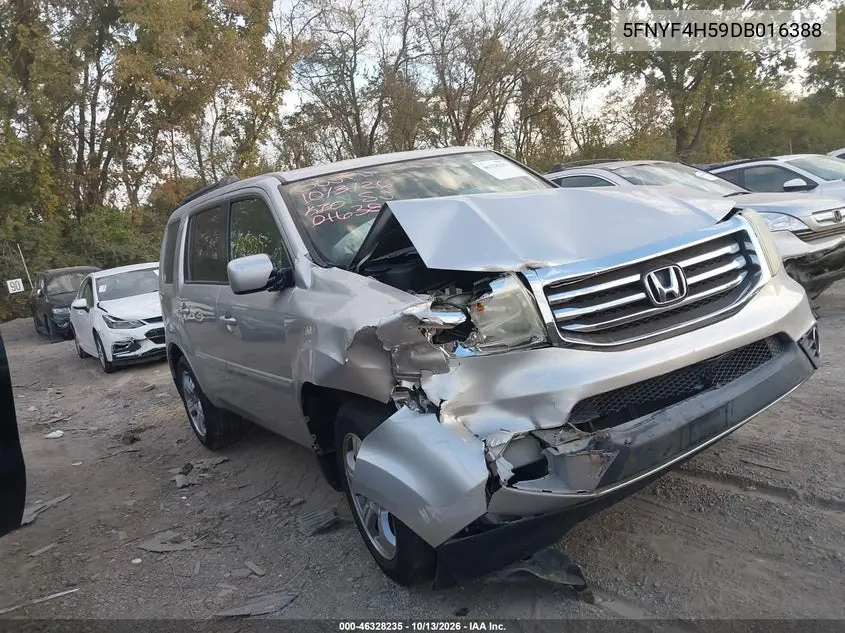 2013 Honda Pilot Ex-L VIN 5FNYF4H59DB016388 фото 2