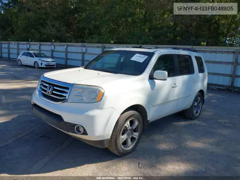 2015 Honda Pilot Se VIN 5FNYF4H33FB048805 фото 3