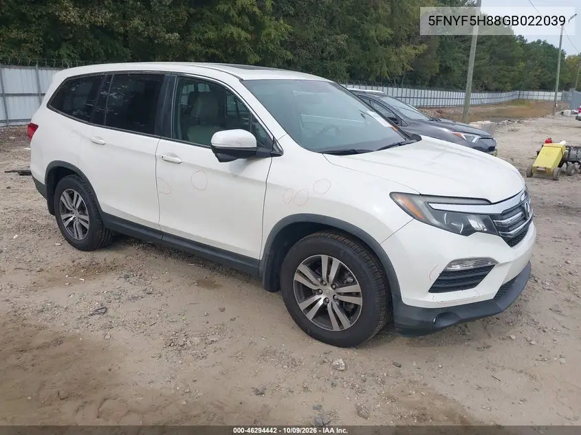 2016 Honda Pilot Ex-L VIN 5FNYF5H88GB022039 фото 2