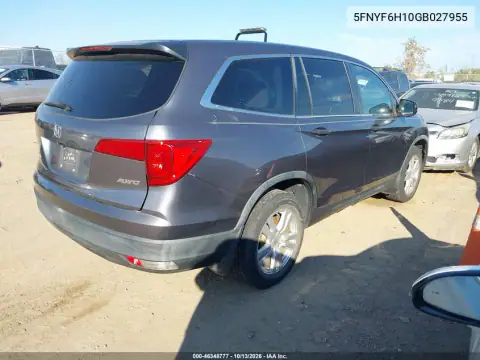 5FNYF6H10GB027955 — 2016 Honda Pilot, фото 4 с аукциона IAAI, Естественный износ