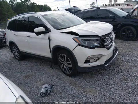 5FNYF6H92HB020478 — 2017 Honda Pilot, Передняя часть, фото до ремонта
