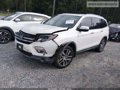 2017 Honda Pilot Touring VIN 5FNYF6H92HB020478 фото 2