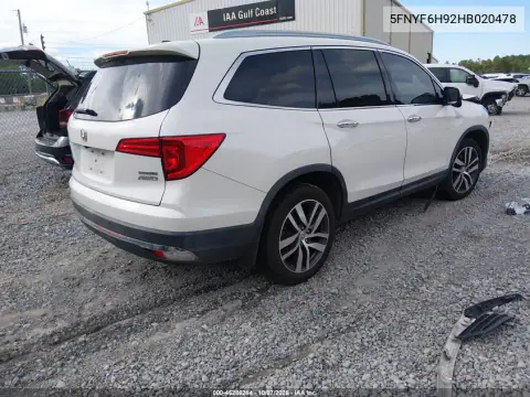 2017 Honda Pilot Touring VIN 5FNYF6H92HB020478 фото 4
