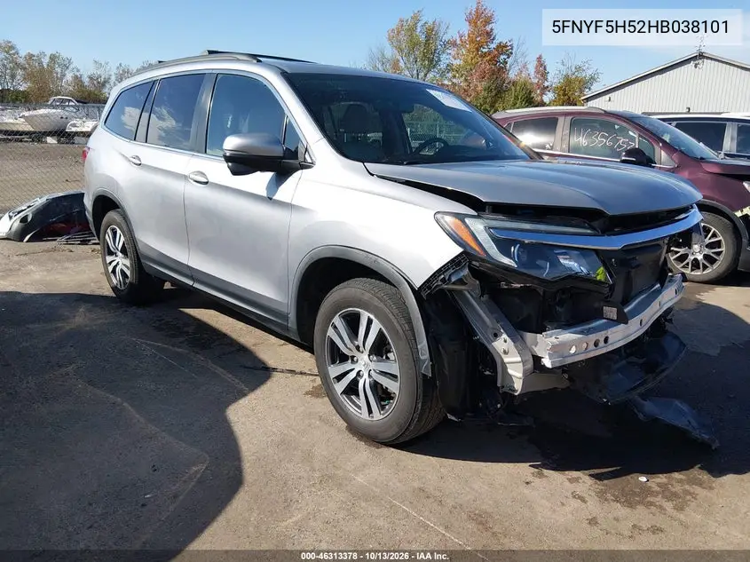 5FNYF5H52HB038101 — 2017 Honda Pilot, фото 2 с аукциона IAAI, Передняя часть