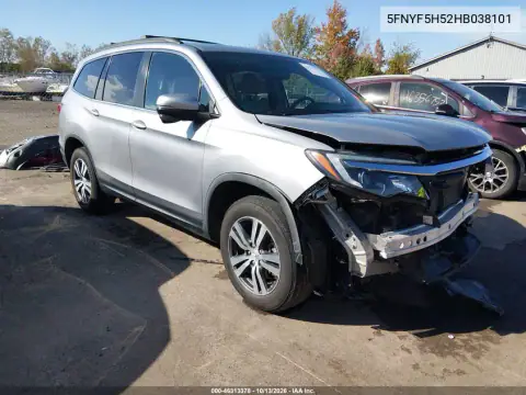 5FNYF5H52HB038101 — 2017 Honda Pilot, Передняя часть, фото до ремонта