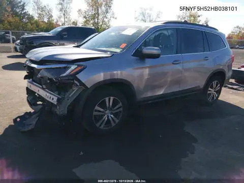5FNYF5H52HB038101 — 2017 Honda Pilot, фото 3 с аукциона IAAI, Передняя часть