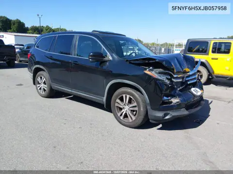 5FNYF6H5XJB057958 — 2018 Honda Pilot, Передняя часть, фото до ремонта