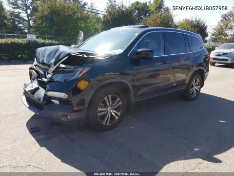 2018 Honda Pilot Ex-L VIN 5FNYF6H5XJB057958 фото 3