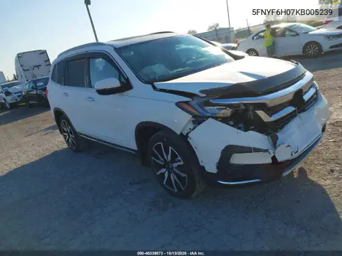 5FNYF6H07KB005239 — 2019 Honda Pilot, Передняя часть, фото до ремонта