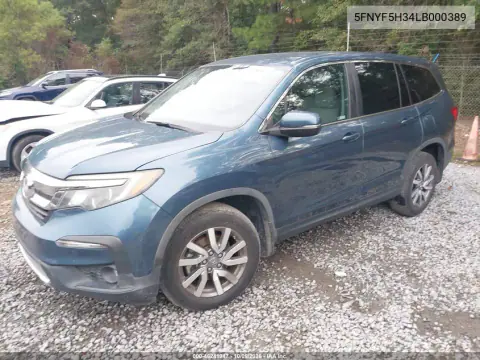 2020 Honda Pilot 2Wd Ex VIN 5FNYF5H34LB000389 фото 3