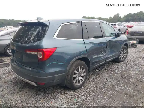 2020 Honda Pilot 2Wd Ex VIN 5FNYF5H34LB000389 фото 5