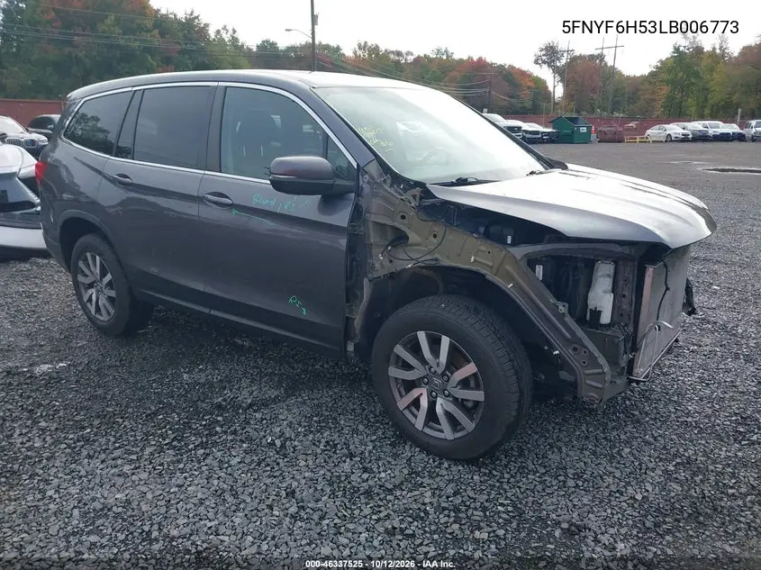 2020 Honda Pilot Awd Ex-L VIN 5FNYF6H53LB006773 фото 2