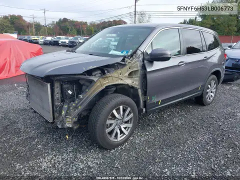 2020 Honda Pilot Awd Ex-L VIN 5FNYF6H53LB006773 фото 3