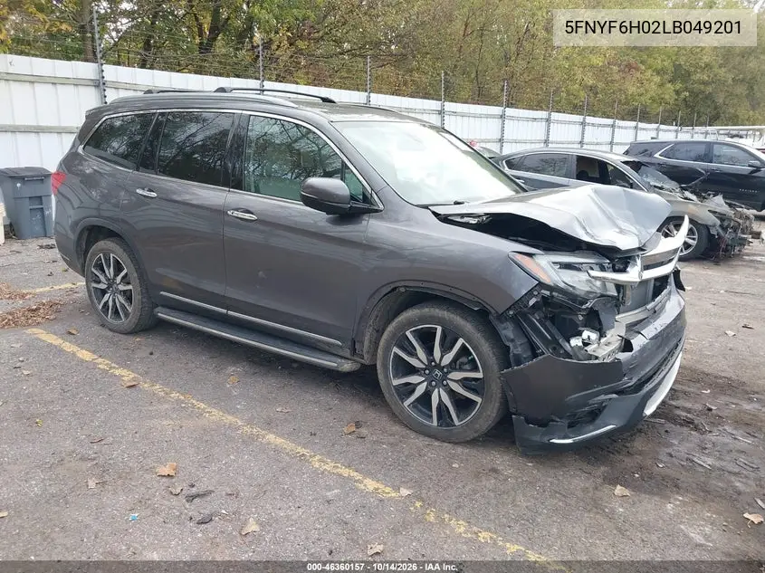 5FNYF6H02LB049201 — 2020 Honda Pilot, фото 2 с аукциона IAAI, Передняя часть