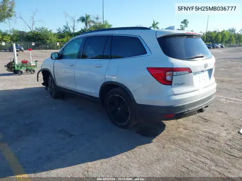 5FNYF5H25MB036777 — 2021 Honda Pilot, фото 3 с аукциона IAAI, Передний левый
