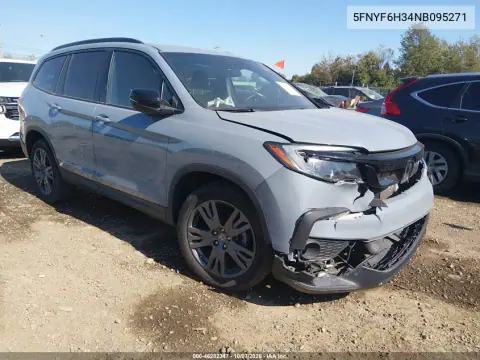 2022 Honda Pilot Awd Sport VIN 5FNYF6H34NB095271 фото 2