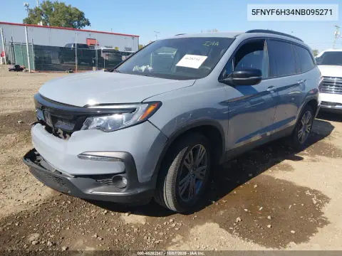 2022 Honda Pilot Awd Sport VIN 5FNYF6H34NB095271 фото 3