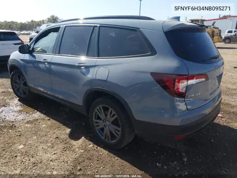 2022 Honda Pilot Awd Sport VIN 5FNYF6H34NB095271 фото 4