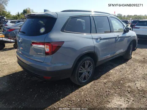 2022 Honda Pilot Awd Sport VIN 5FNYF6H34NB095271 фото 5
