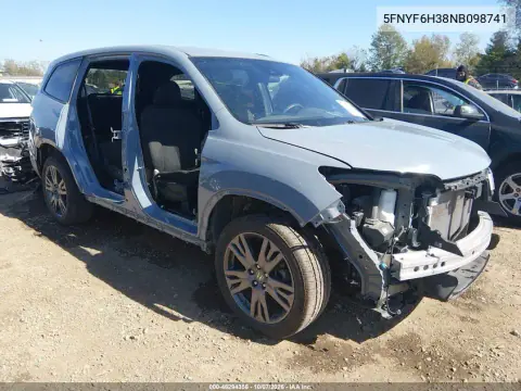 5FNYF6H38NB098741 — 2022 Honda Pilot, Правая сторона, фото до ремонта
