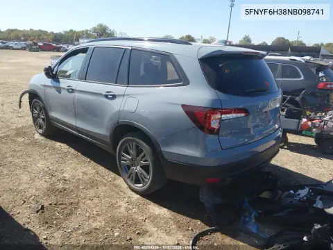 2022 Honda Pilot Awd Sport VIN 5FNYF6H38NB098741 фото 4