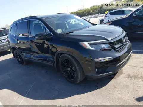5FNYF5H23NB003844 — 2022 Honda Pilot, Правая сторона, фото до ремонта