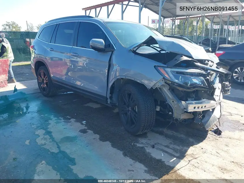 5FNYF6H26NB091455 Honda Pilot 2022 — повреждение Передняя часть, фото до ремонта