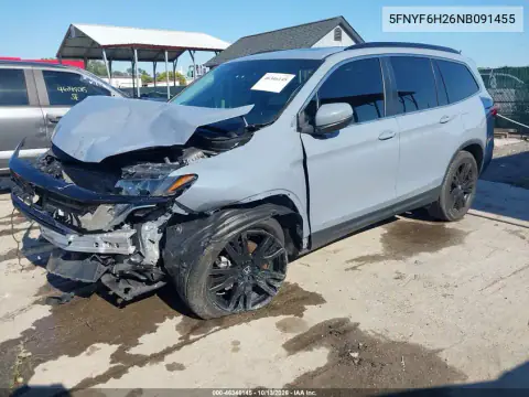5FNYF6H26NB091455 — 2022 Honda Pilot, фото 2 с аукциона IAAI, Передняя часть