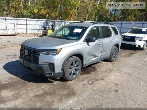 2026 Honda Pilot Sport VIN 5FNYG1H37TB024143 фото 3