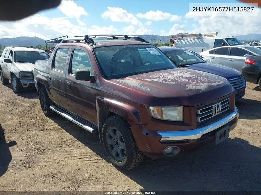 2007 Honda Ridgeline Rtl VIN 2HJYK16577H515827 фото 2