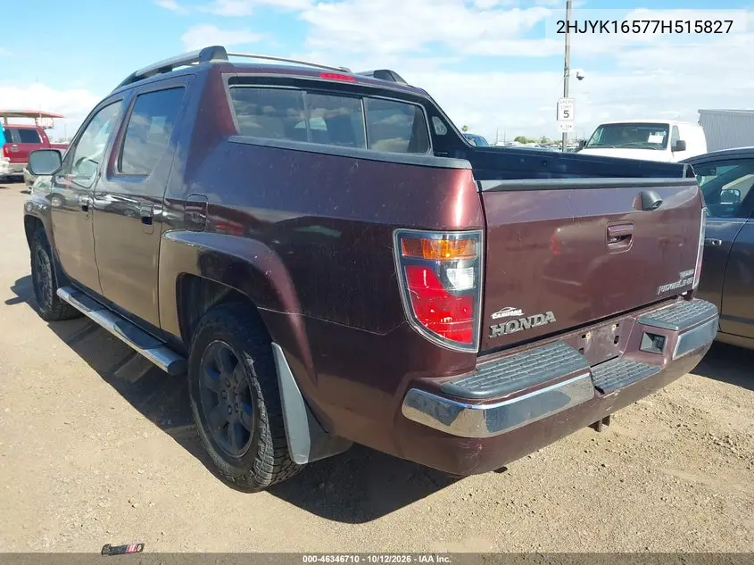 2007 Honda Ridgeline Rtl VIN 2HJYK16577H515827 фото 4