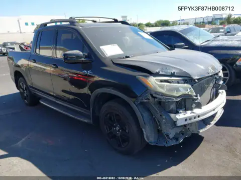 5FPYK3F87HB008712 — 2017 Honda Ridgeline, Передняя часть, фото до ремонта