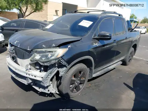 2017 Honda Ridgeline Black Edition VIN 5FPYK3F87HB008712 фото 2